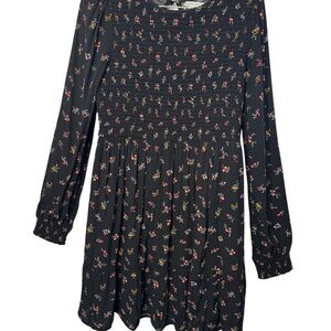 American Eagle Outfitters Black Floral Long Sleeve Dress